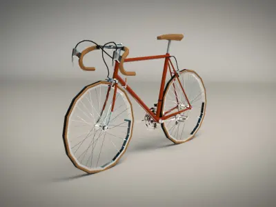 Low Poly Vintage Racing Bike Low-poly 3D model