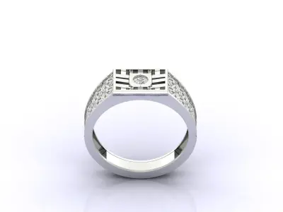 Print Ready STL 3DM  Gents Rings Diamond Men Ring  3D print model 135