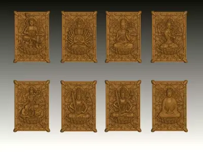 Eight Buddhist Guardian 3D print model
