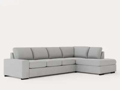 Boss 4 Seater Sofa With Chaise Lounge Right Light Gray Low-poly 3D model