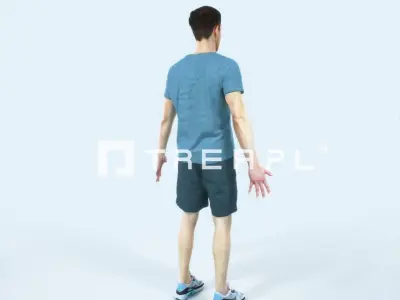 Virtue H Animated Rigged Sports Man Low-poly 3D model
