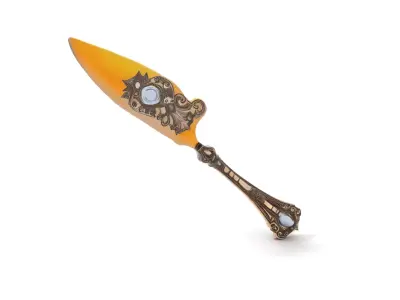 Ornate Silver Cake Cutter model pack Low-poly 3D model