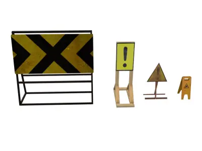 Road signs for games and VR Low-poly 3D model
