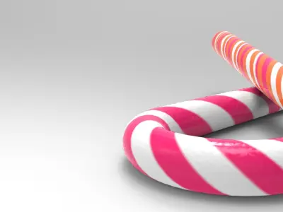 Boo Candy Cane Low-poly 3D model