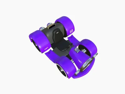 Cartoon Kart E07 Purple - Vehicle Racing Design Low-poly 3D model