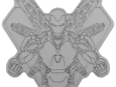 Iron Man Neon Sign 3D model