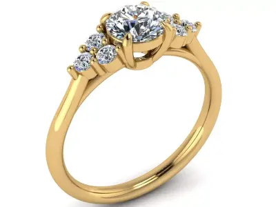 Round Engagement Ring 3D print model