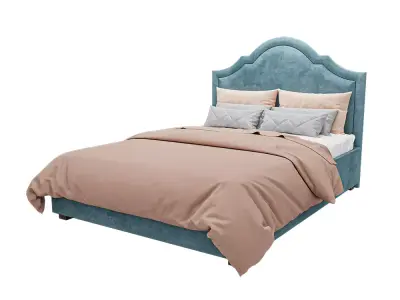 Classic Luxury Upholstered Bed 3D model