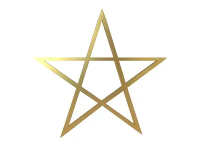 Pentagram Symbol v1 003 Low-poly 3D model