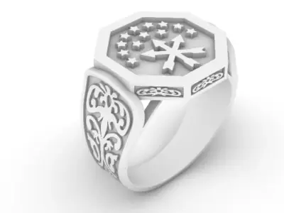MEN EMBROIDERED RING Free 3D print model