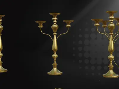 19 Old Candle Holder Low-poly 3D model