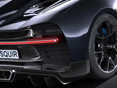 Bugatti Chiron 2017 without interior 3D model