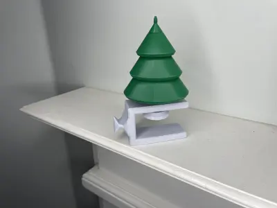 Clamping Christmas Tree Stocking Hanger Free 3D print model