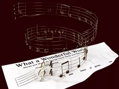 What a wonderful world - Louis Armstrong - Notes 3D model