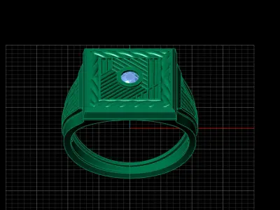 Print Ready STL 3DM  Gents Rings Diamond Men Ring  3D print model 26
