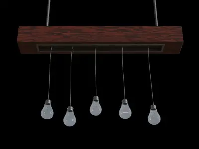 Ceilinglamp light fixture with five glass balls hanging from it Free 3D model