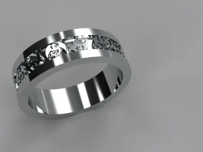 Dragon Band Ring Size 8 Gold Silver Platinum Jewelry 3D print model