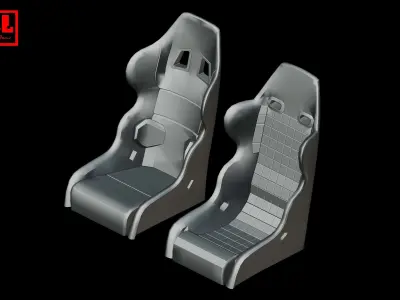 Ferrari F40 Competizione seats 3D print model