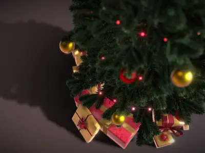Christmas Tree Game Ready Low-poly 3D model