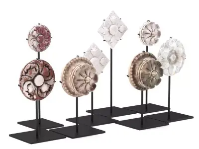 Architectural Plaster Fragments on Stand 3D model