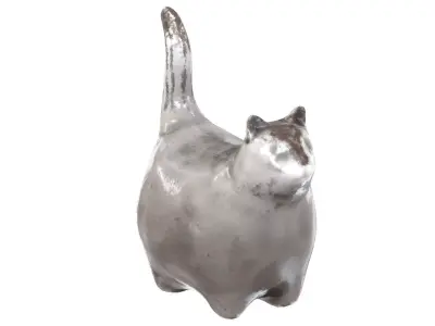 Grey Chester the Cat Ornament Low-poly 3D model