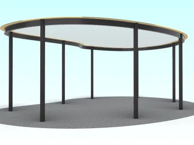 Curved steel-framed building 3D model