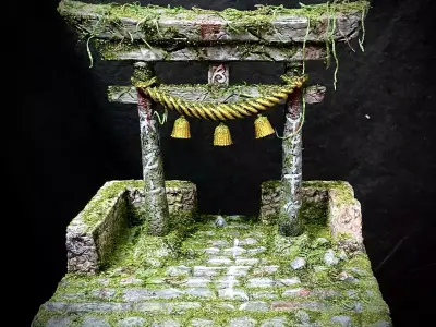 Japanese Torii Gate  - Custom Base For Miniature - Figure 3D print model