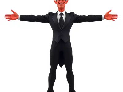 Devil Businessman Suit Model Pack  Character Design Low-poly 3D model
