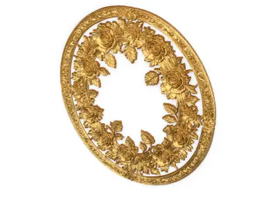 Classic circular carved decor ornament 15  3D model