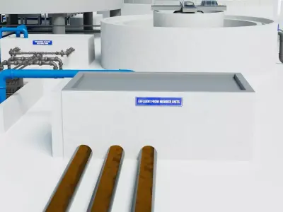 Water Treatment Industrial Plant Fully Low-poly 3D model