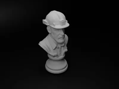 Engineer Bust Chess 3D print model