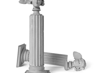 Hypnos head sculpture blue 3D model