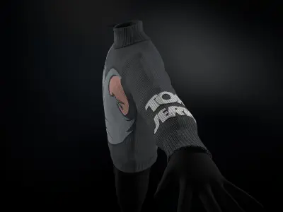 Grey Tom Turtleneck Low-poly 3D model