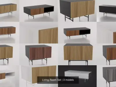 Living Room Set 3D Model Collection