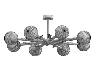 finch light fixture with six balls 3D model