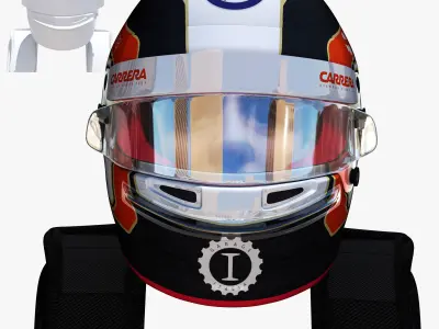 Leclerc Helmet 2018 Low-poly 3D model