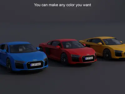 Audi R8 Low-poly 3D model