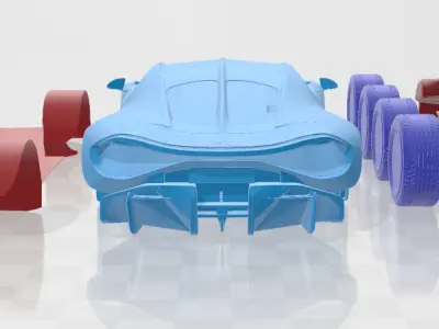 Bugatti Tourbillon - Separate Parts STL Model 3D print model