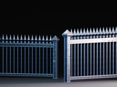 Stylized Halloween Props - Haunted Fence Low-poly 3D model