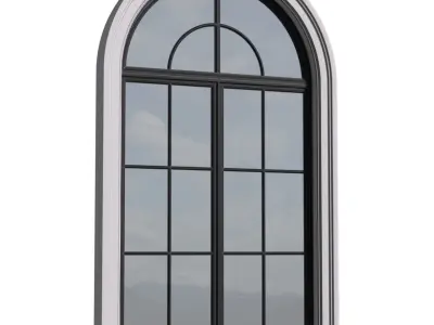 Arched Aluminium Window 3D model