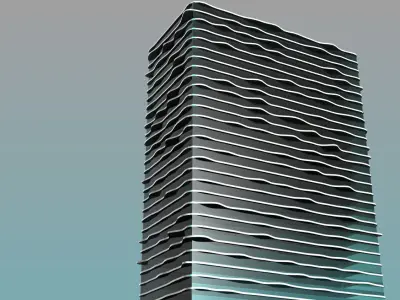 Liquid Architecture Parametric Tower Facade Design Grasshopper  3D model