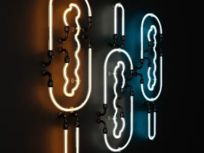 Ice Cream neon 3D model