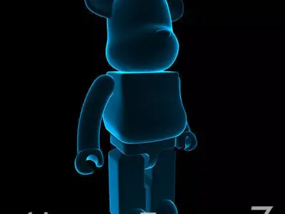 Blue Xray Bear Brick 3D model