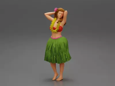 Hula Girl dancing 3D print model