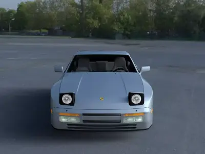 Porsche 944 S2 with Interior HDRI 3D model
