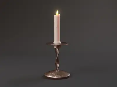 Candle With Stand 3D model