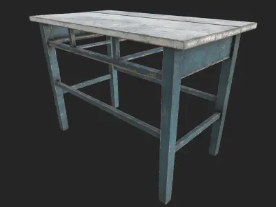 Wooden Table 1 PBR Low-poly 3D model