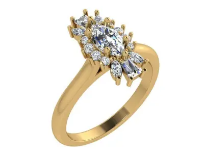 Unique Diamond Ring 4177 3D print model