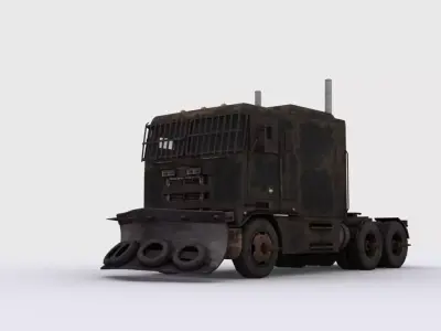 Apocalyptic truck Low-poly 3D model