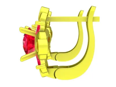 A7505 Luxury Diamond Hoop Earrings 3D print model